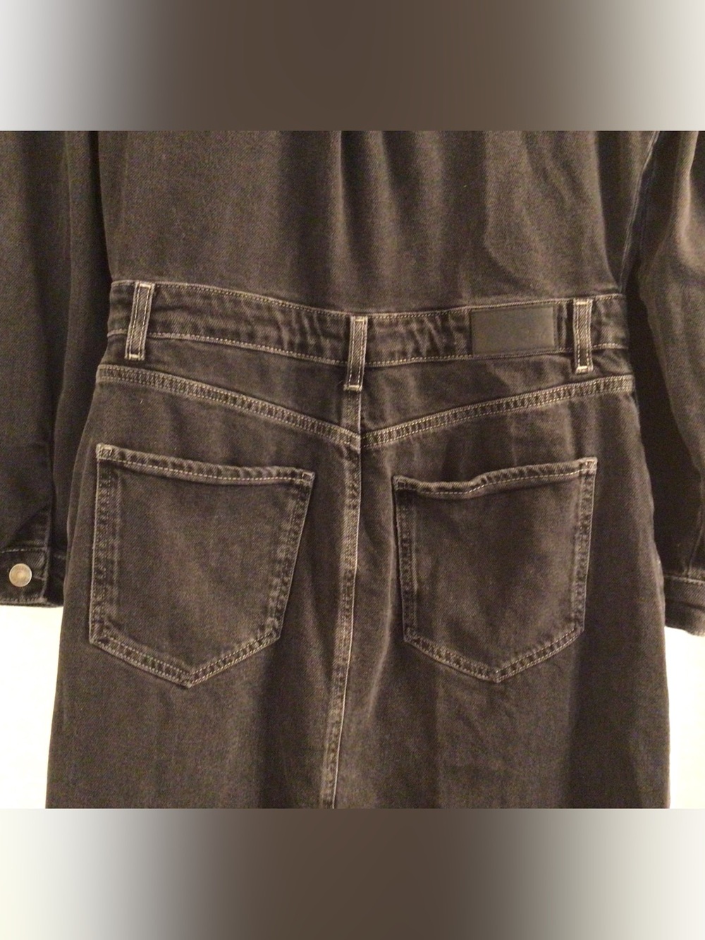 RAILS / Beverly - Washed Black Denim Midi Shirt Dress - Sz L - Picture 11 of 14